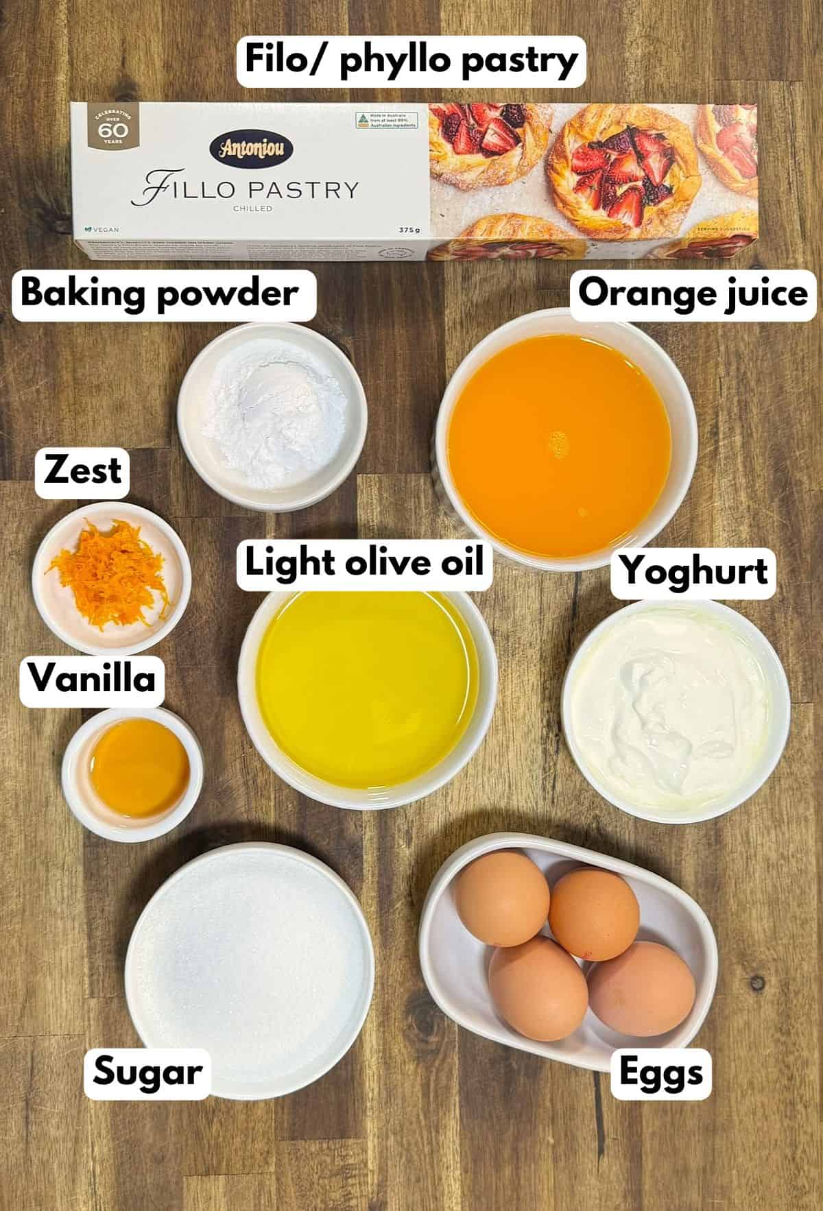 ingredients to make the cake batter