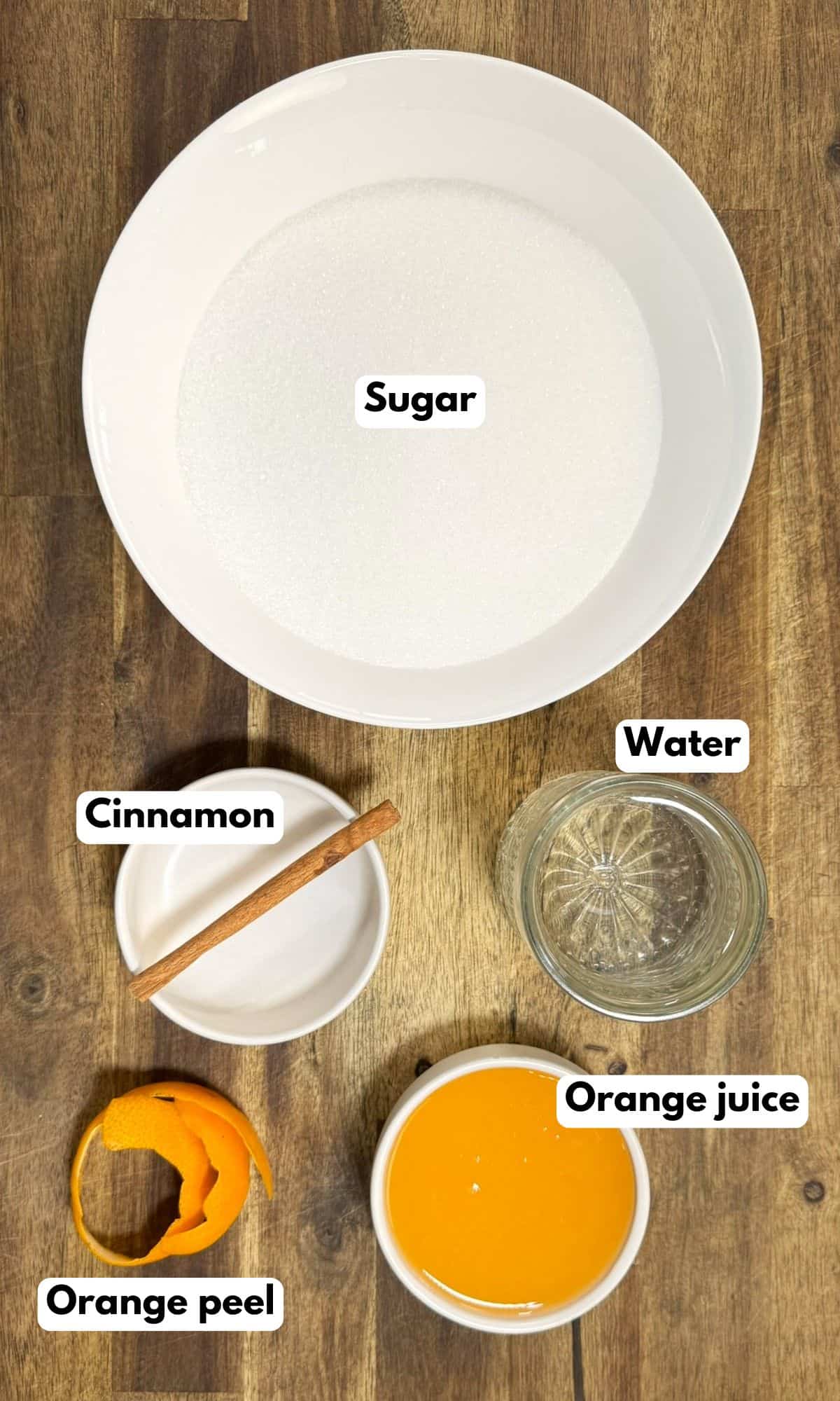 ingredients to make the syrup