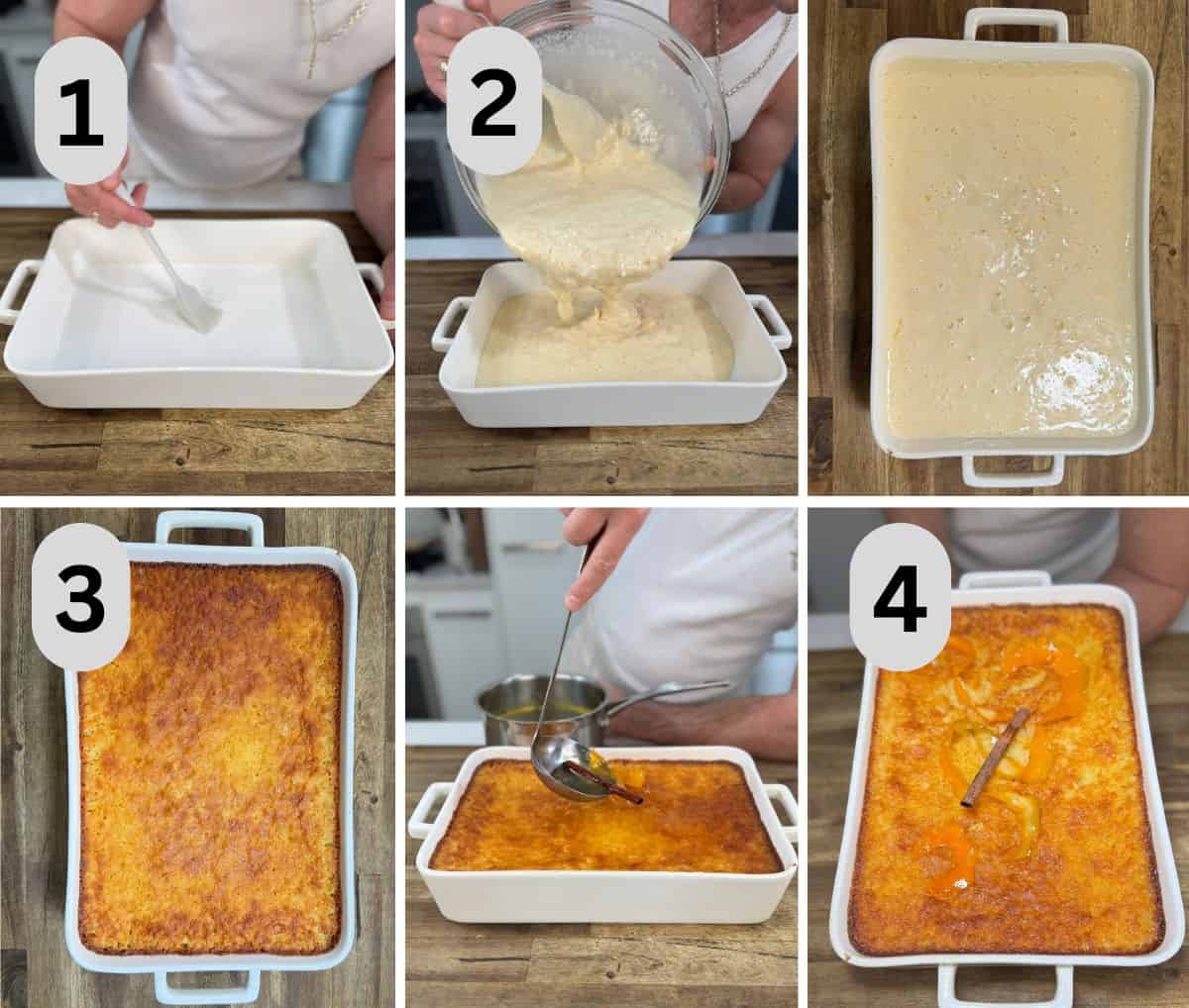 steps to bake and finish the cake