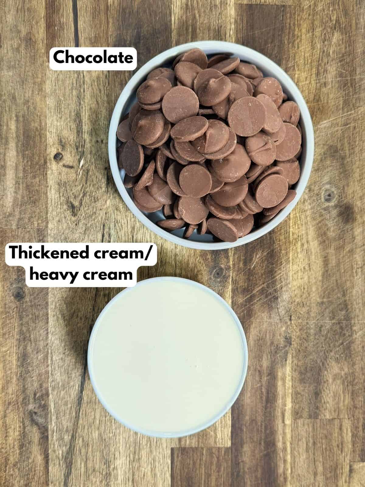 ingredients for the ganache layer