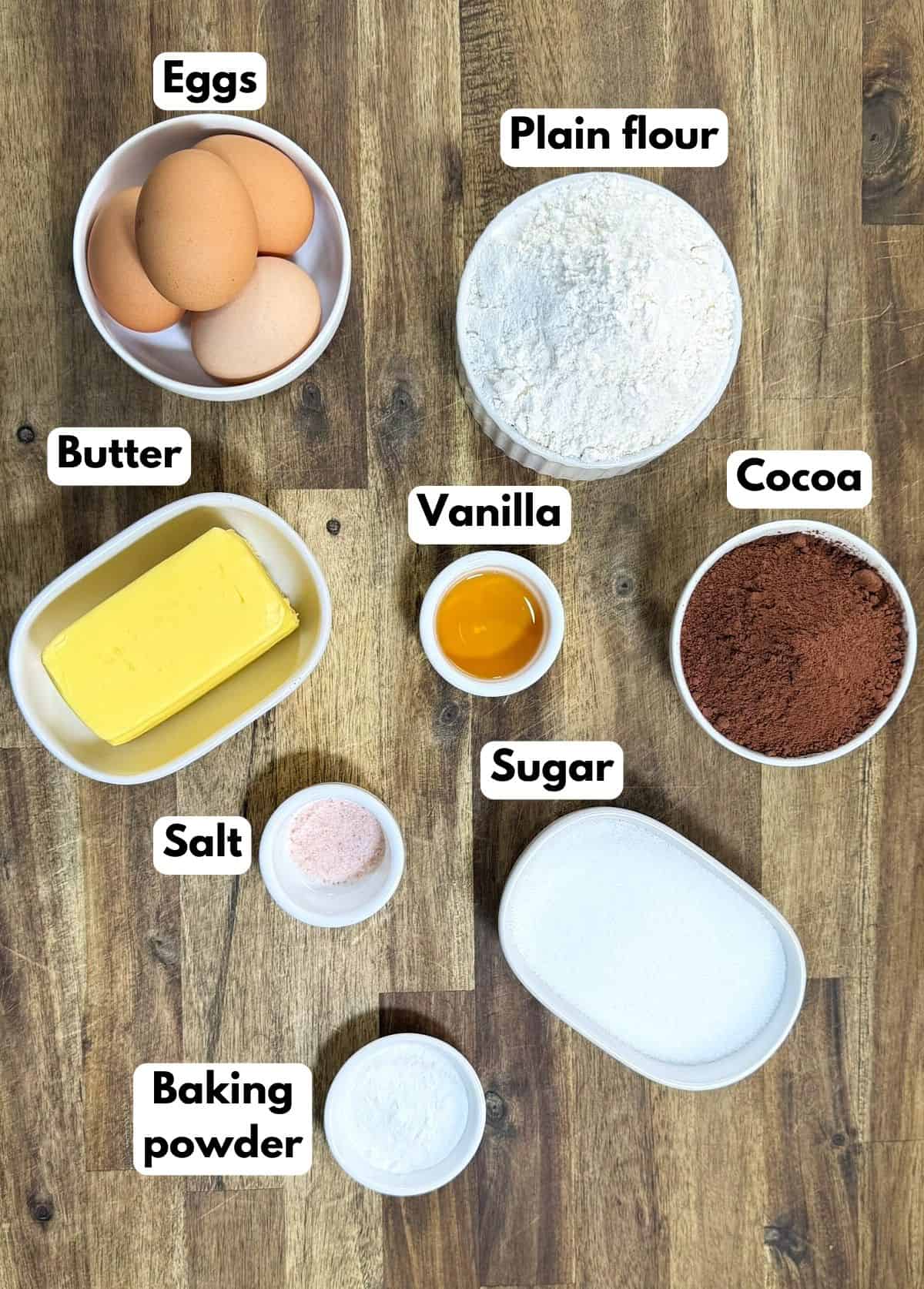 ingredients for the sponge cake layer