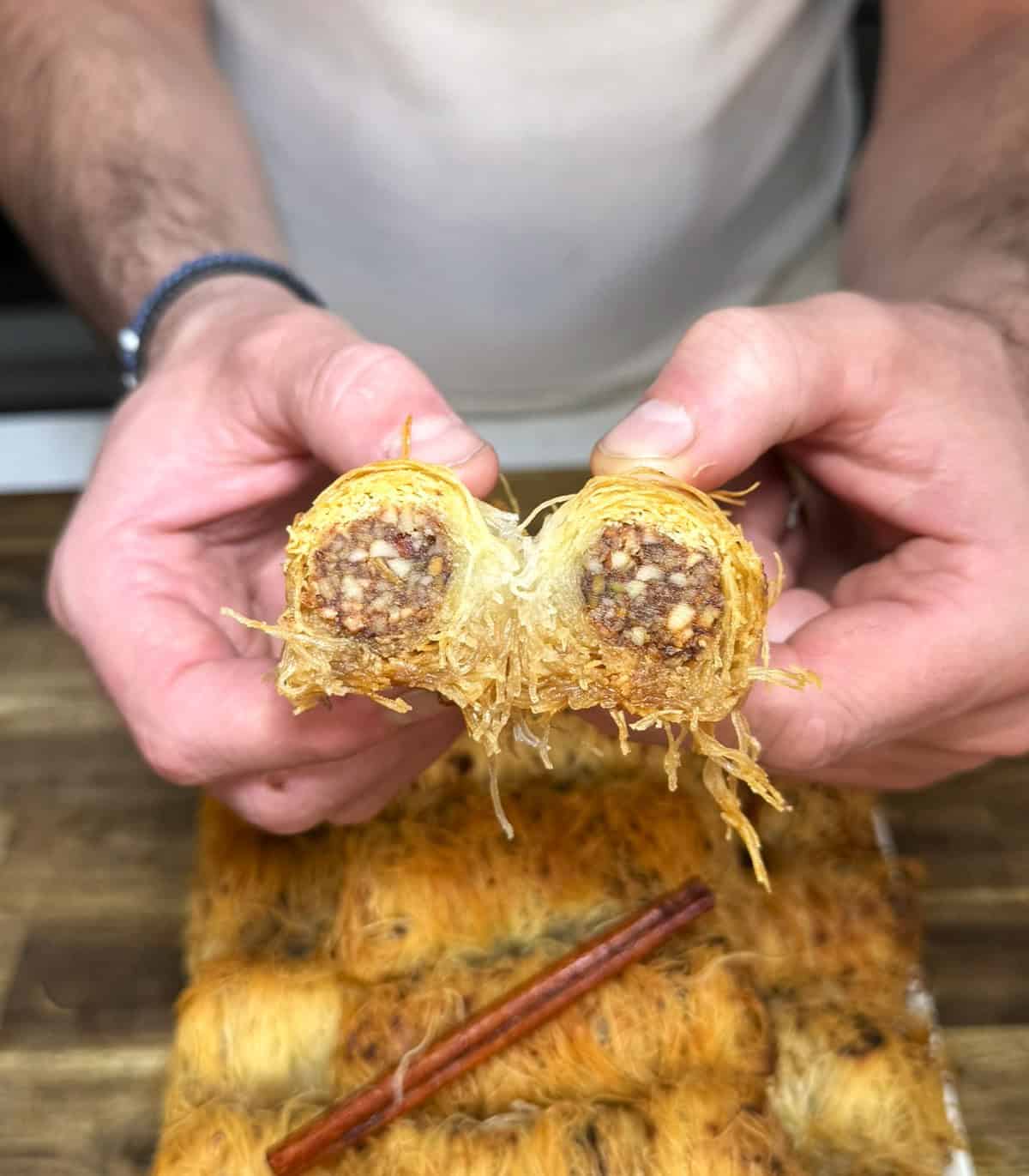 inside of the kataifi rolls