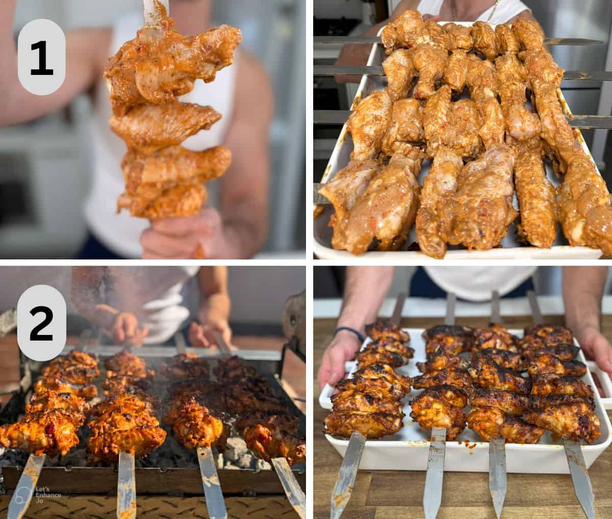 steps to chargrill the wings
