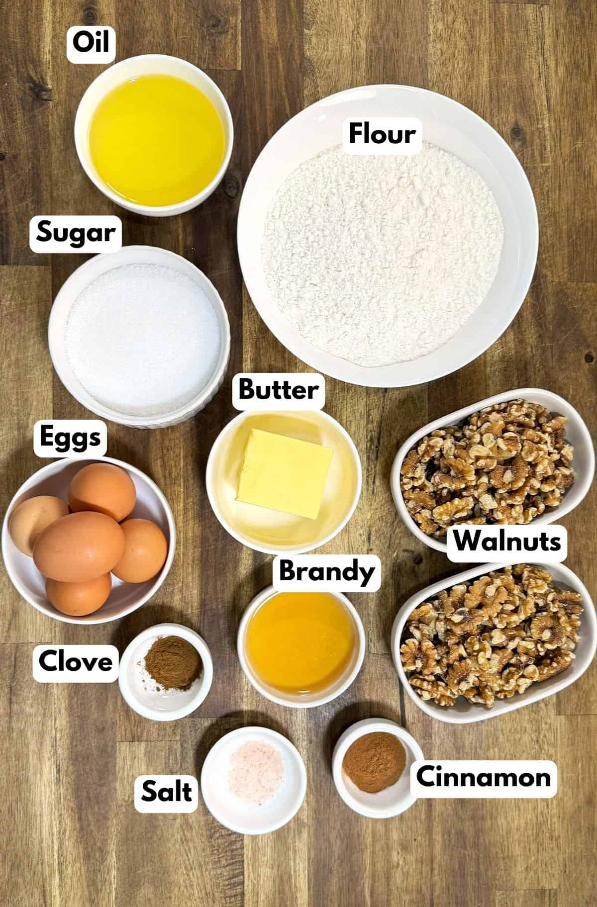 ingredients to make the cake batter