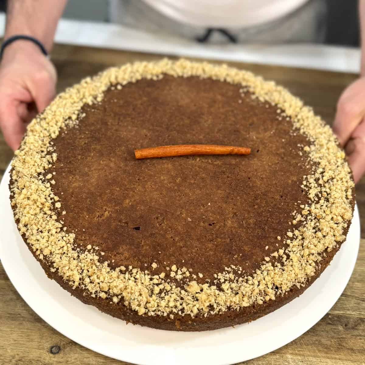 baked karidopita ready for serving