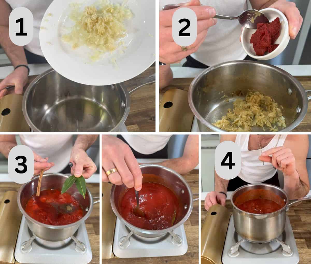 steps to cook the tomato sauce