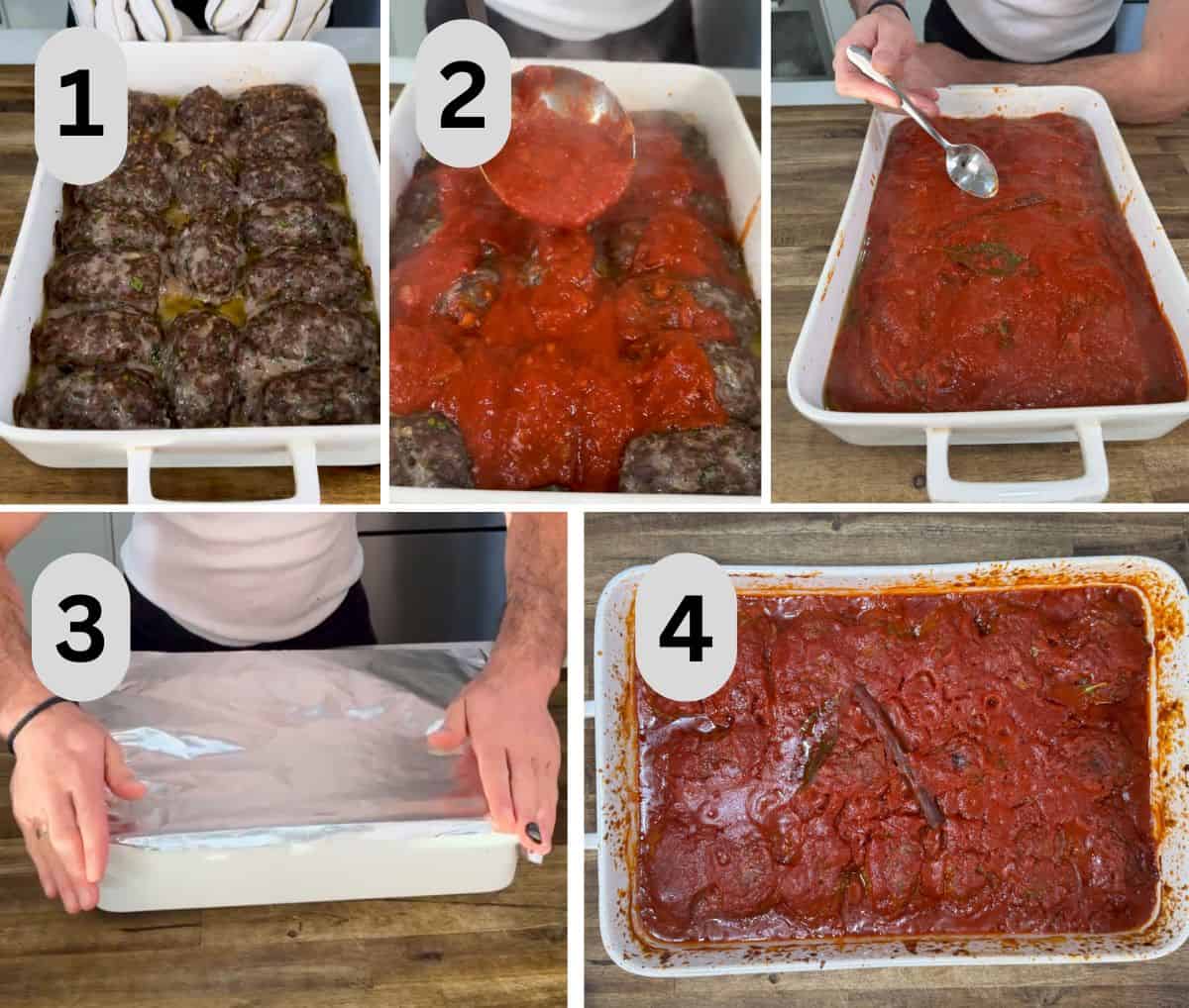steps to finish and bake the soutzoukakia