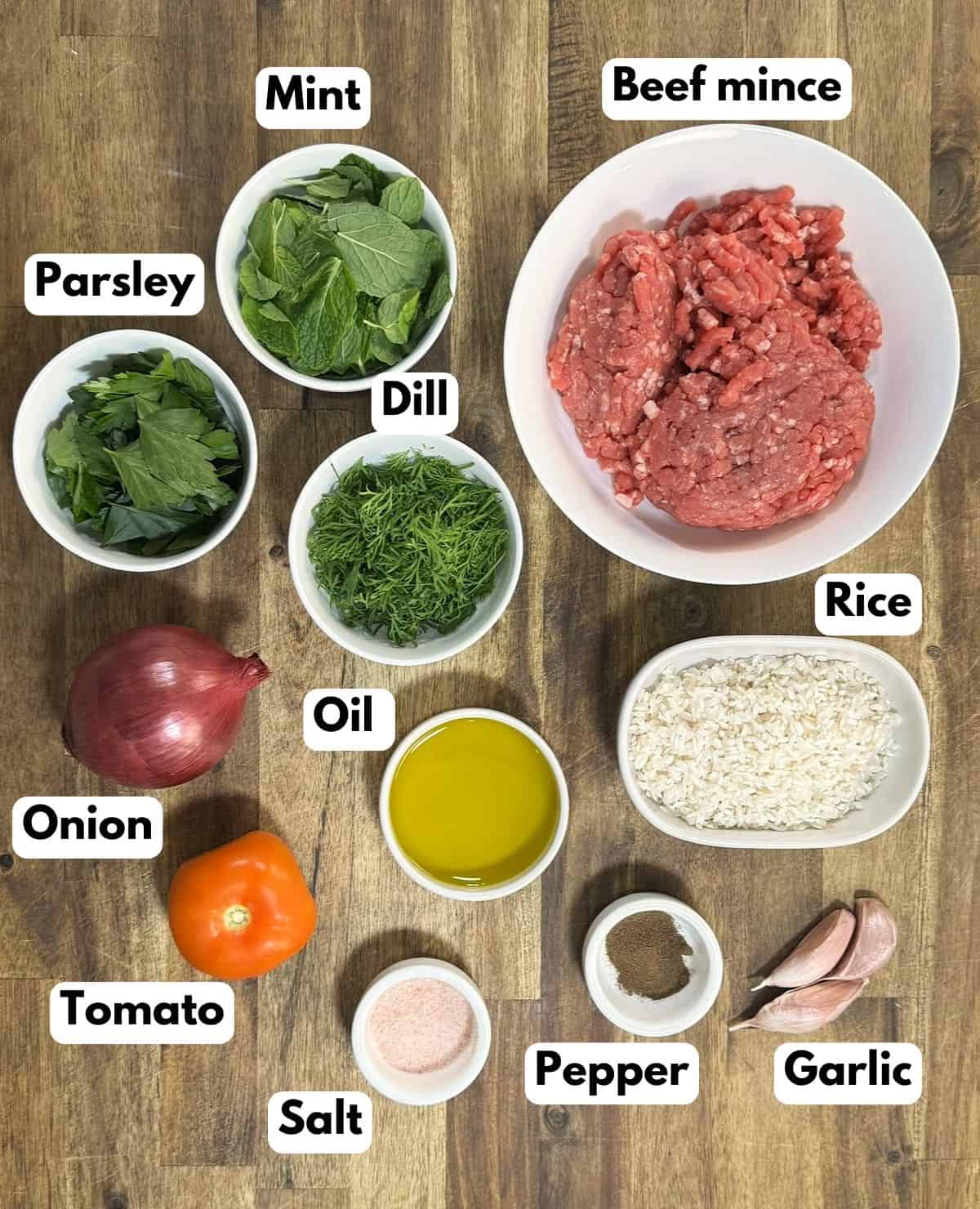ingredients for the filling